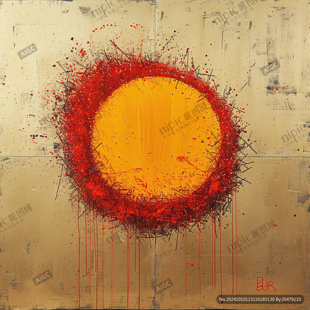 旭日东升线条装饰画