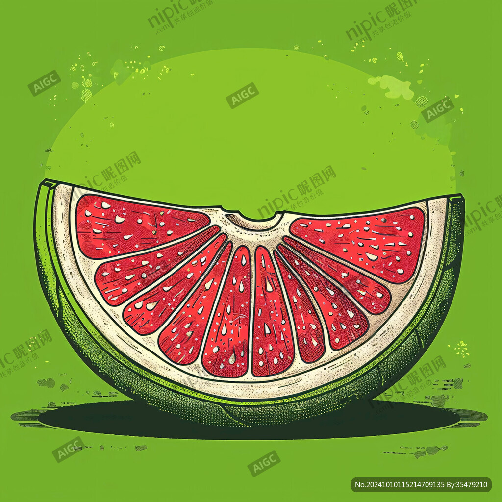 手绘切开的西瓜