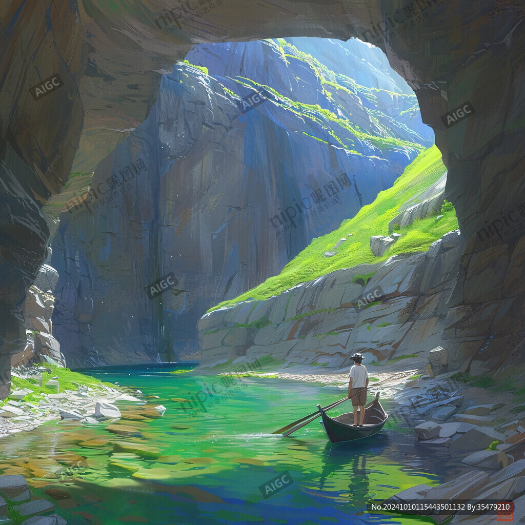 亭子山路樵夫渔夫渔船