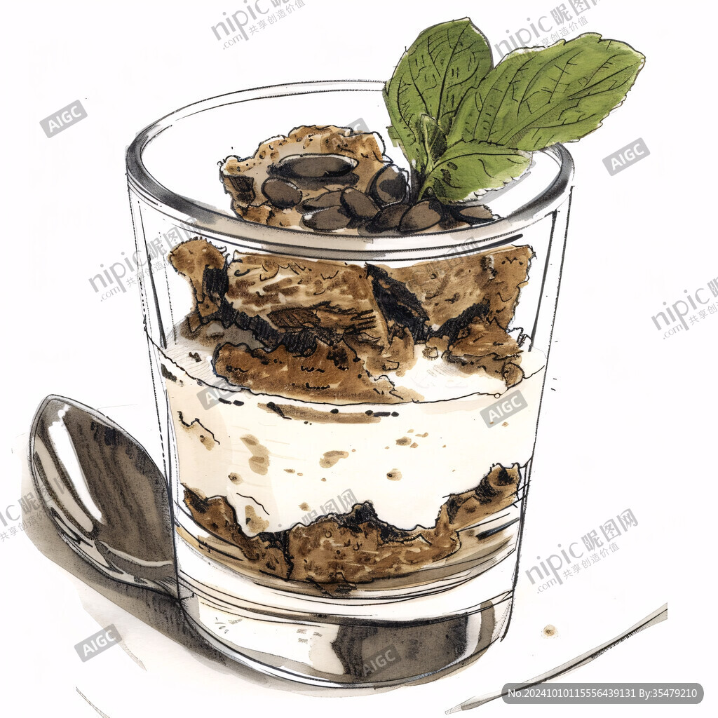 手绘黑糖珍珠奶茶