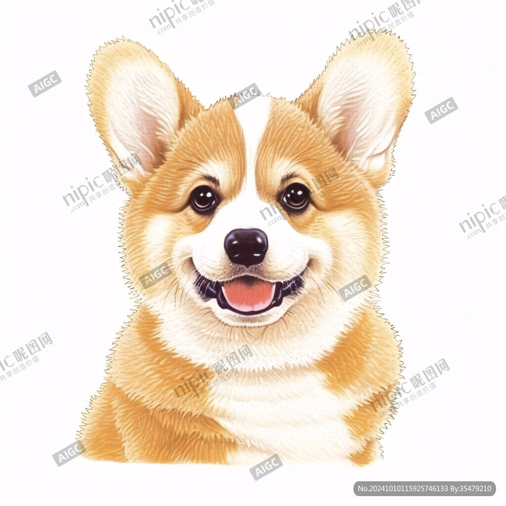 柯基卡通手绘图案