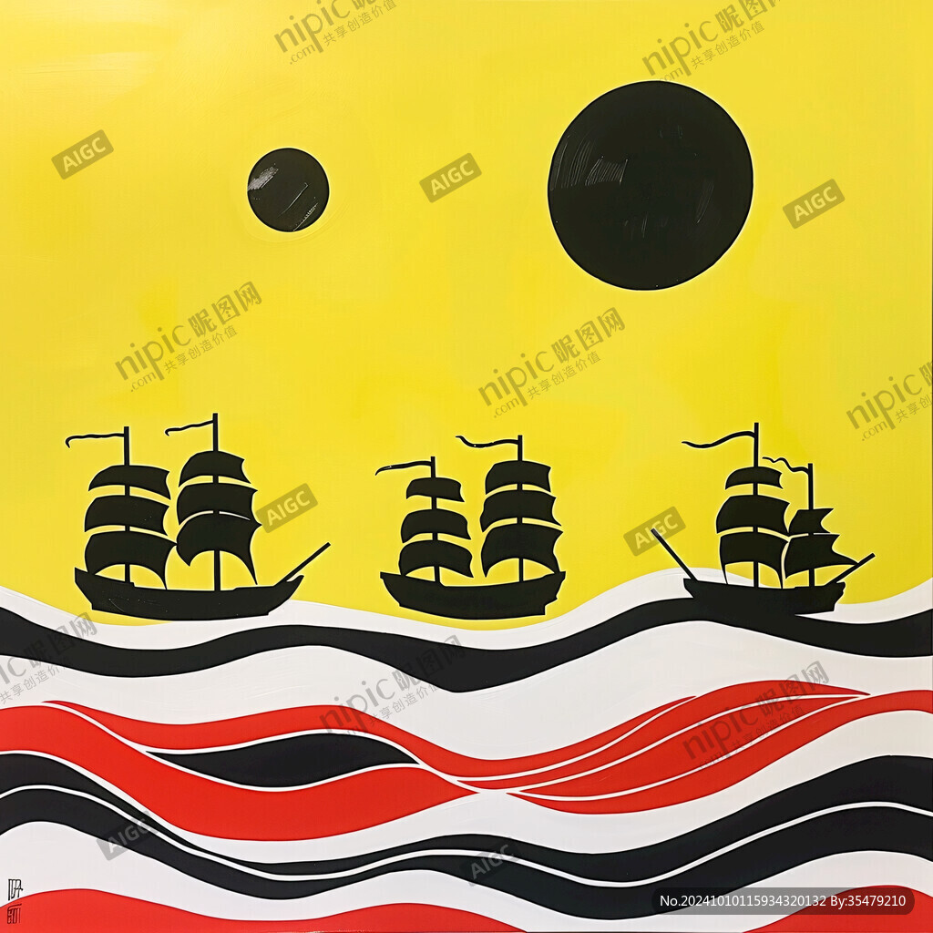 木质海盗船黄帆黑旗