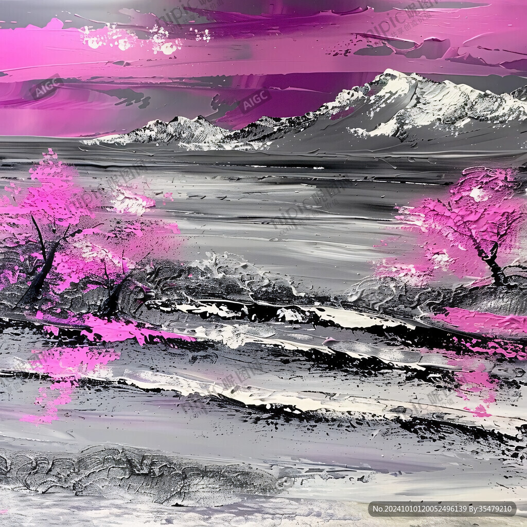 紫色油画纹路喷绘