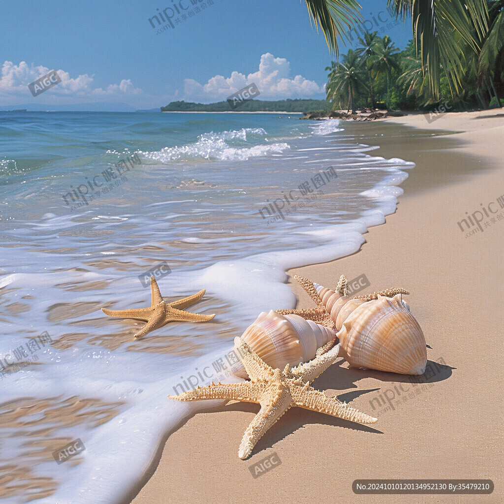 海滩风景3d立体画