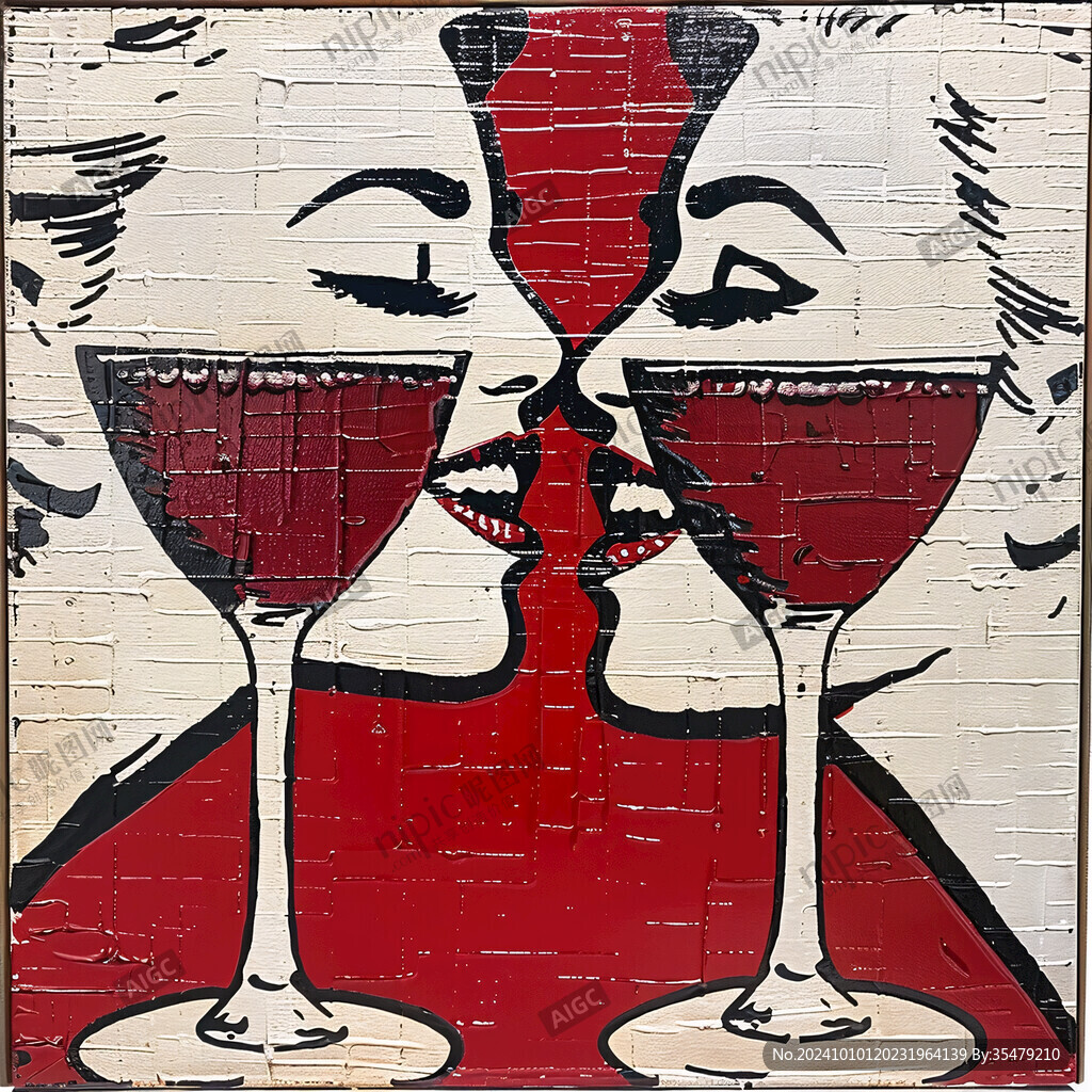 酒杯墙画