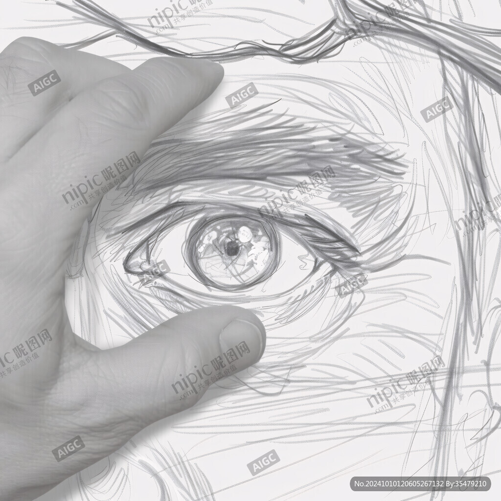 手绘线条眼睛