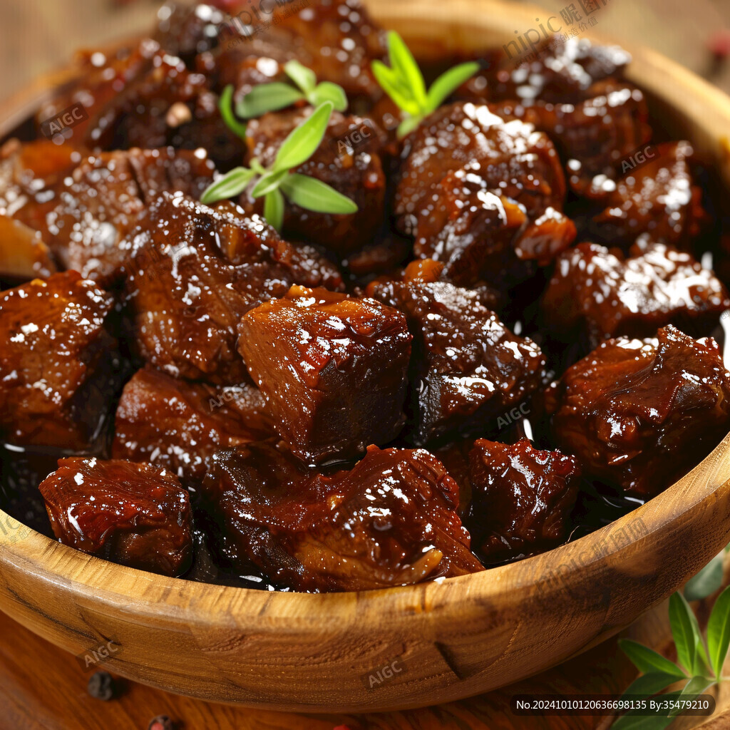 黑蒜焖牛腩