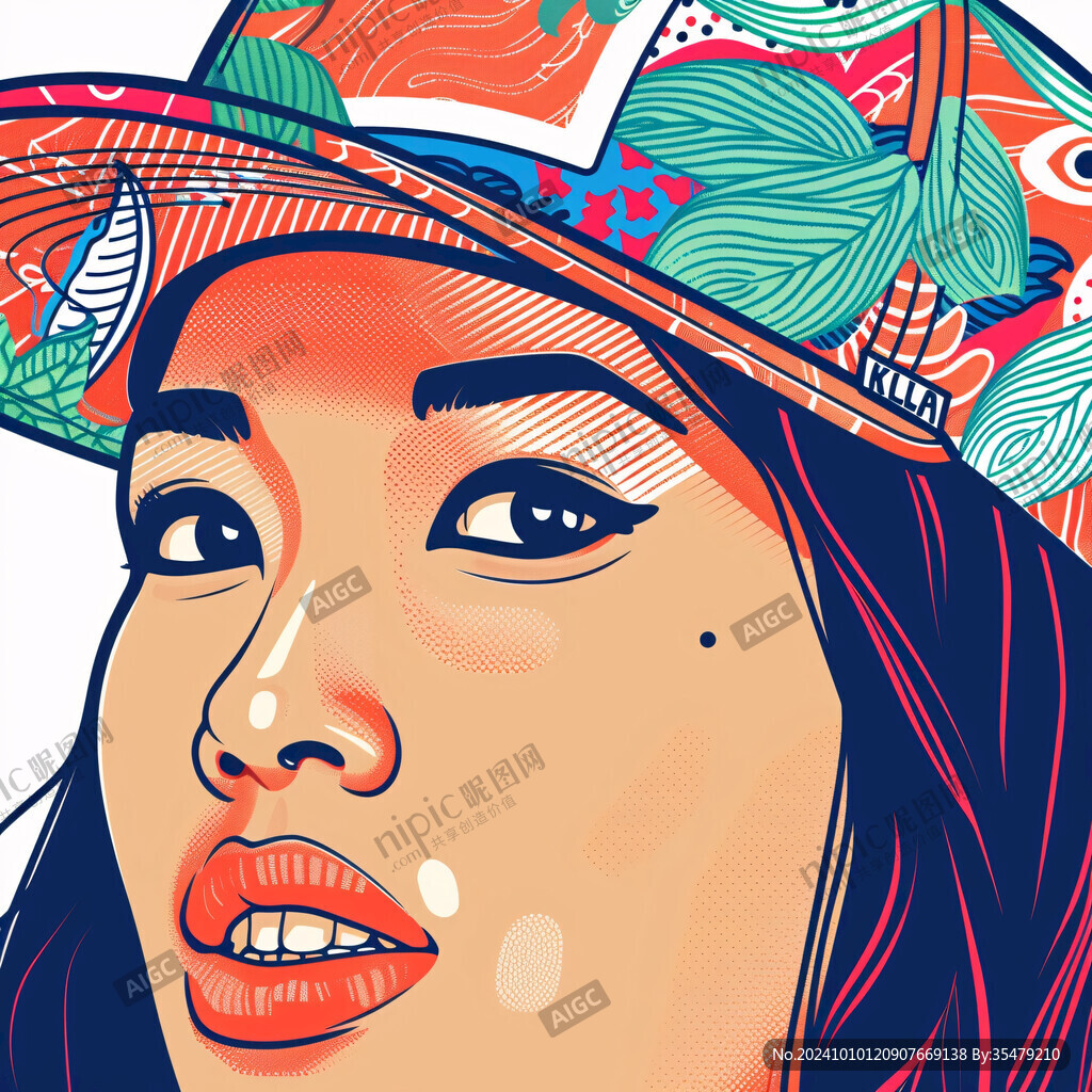 潮流插画美女人物插画