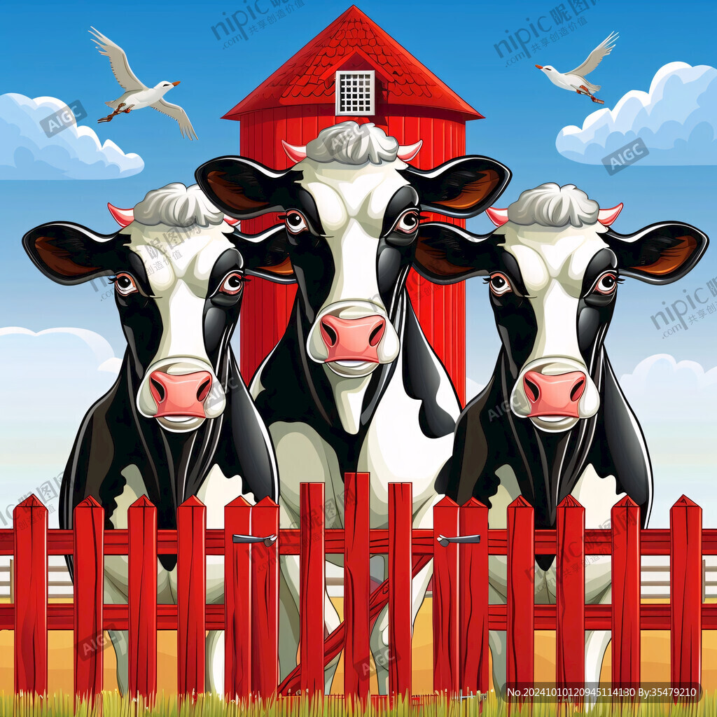 乡村民居牛群栅栏