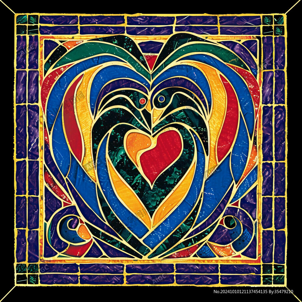 彩色玻璃图案素材