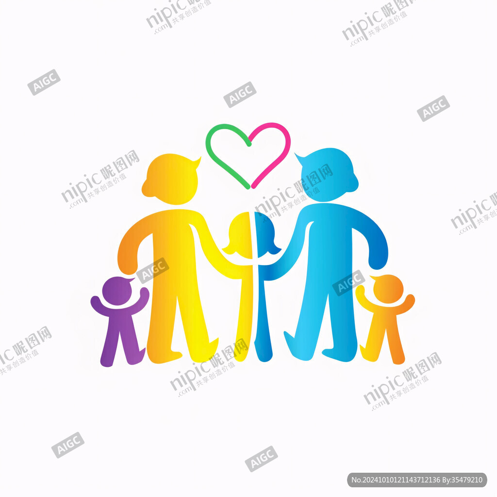 健康一家人剪影