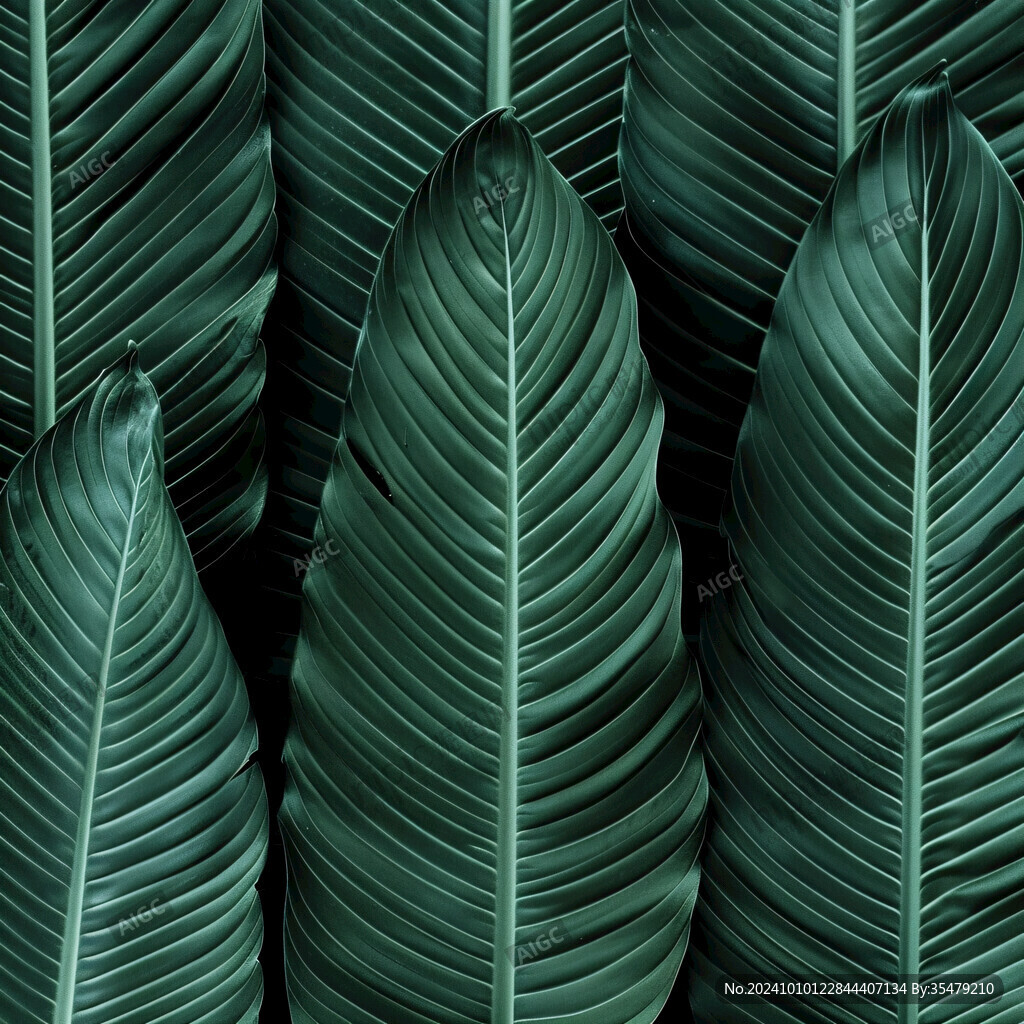芭蕉叶绿色背景图片
