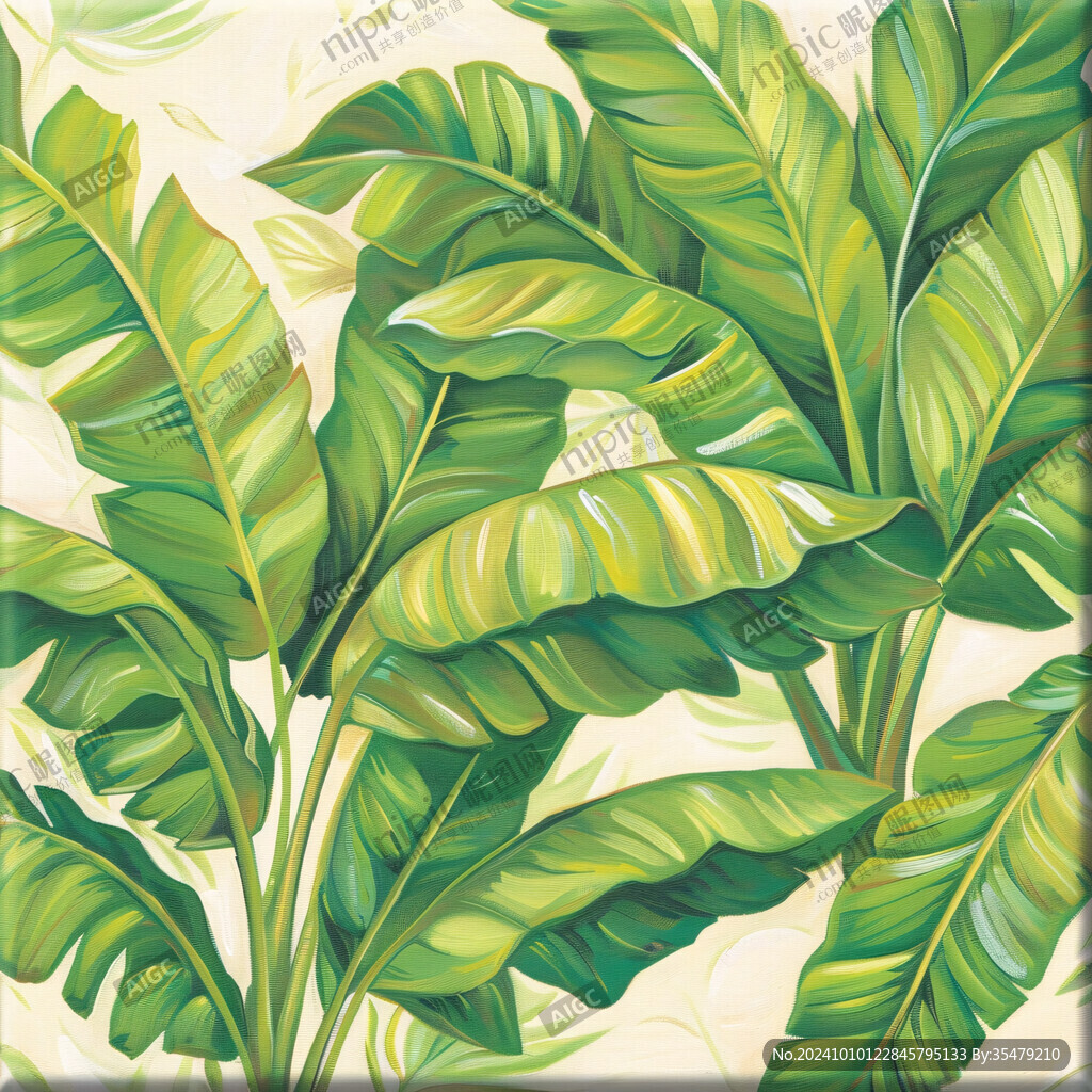 香蕉树叶花纹