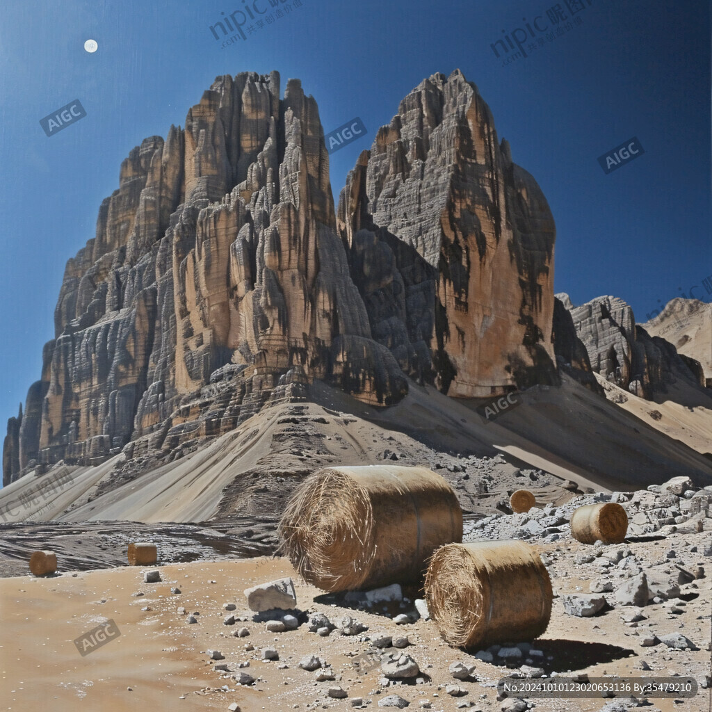 风蚀地貌蓝天白云