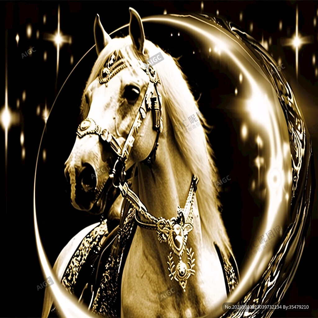 创意插画金属骏马