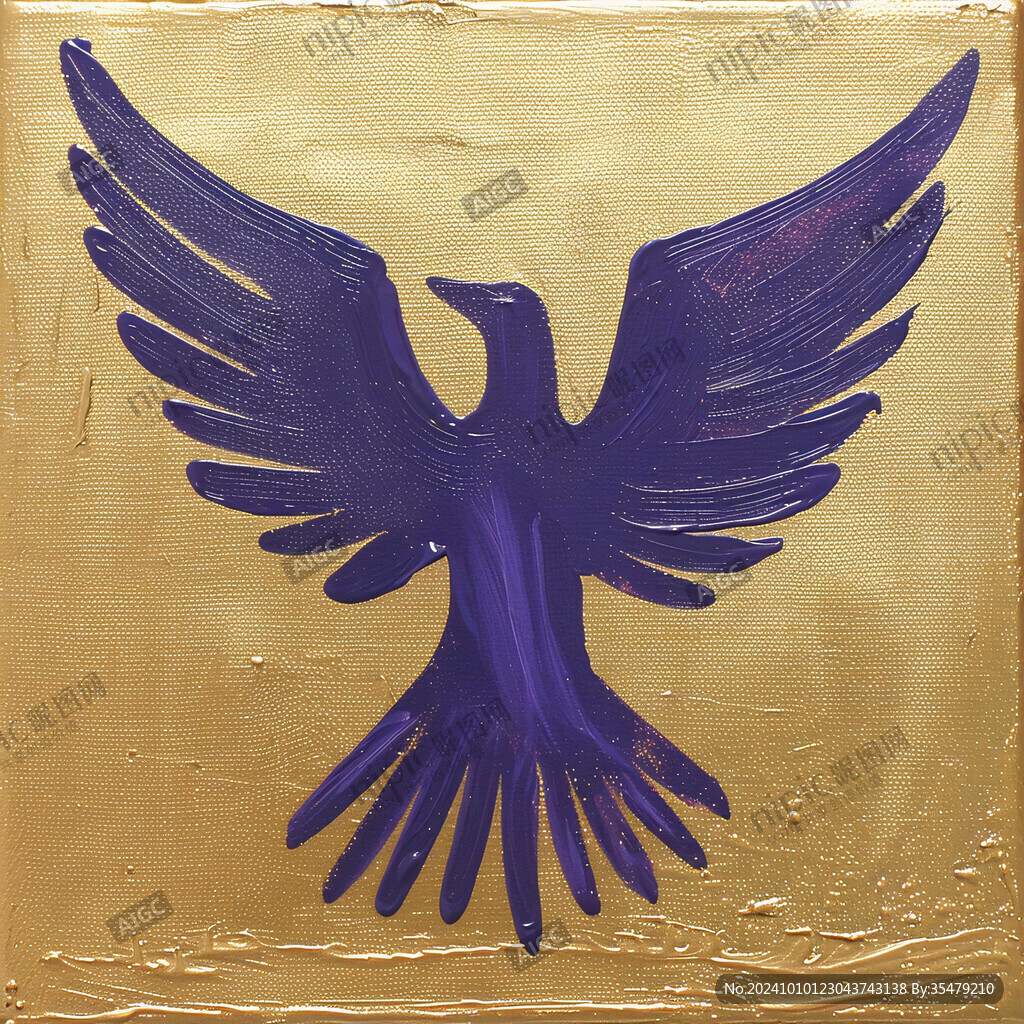 紫色镀金玻璃画