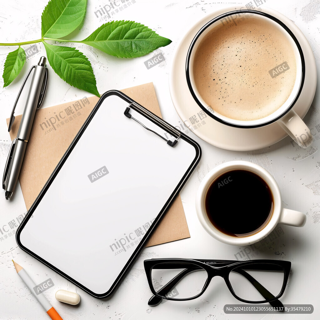 手机咖啡白色办公桌面
