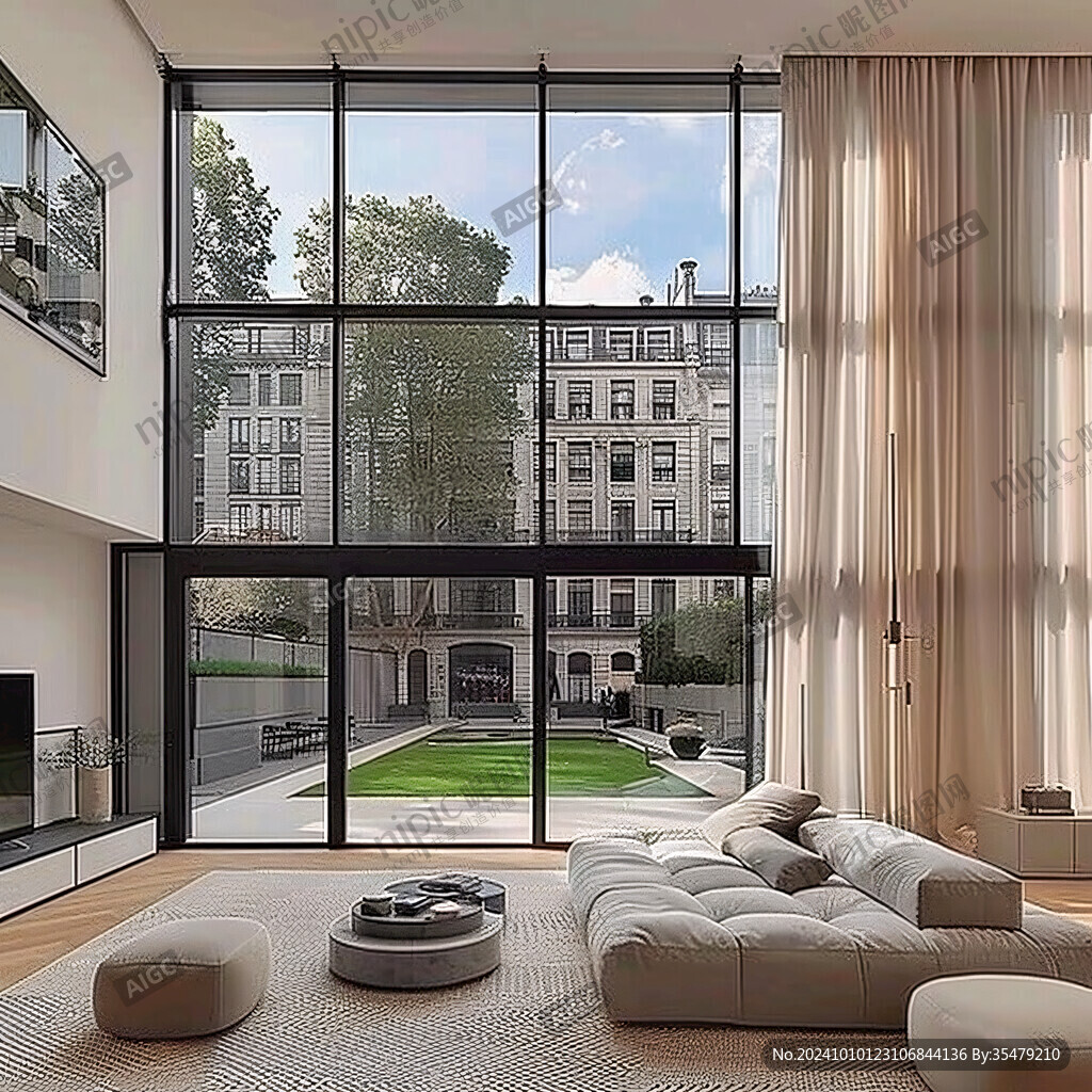 大气客厅落地门窗场景