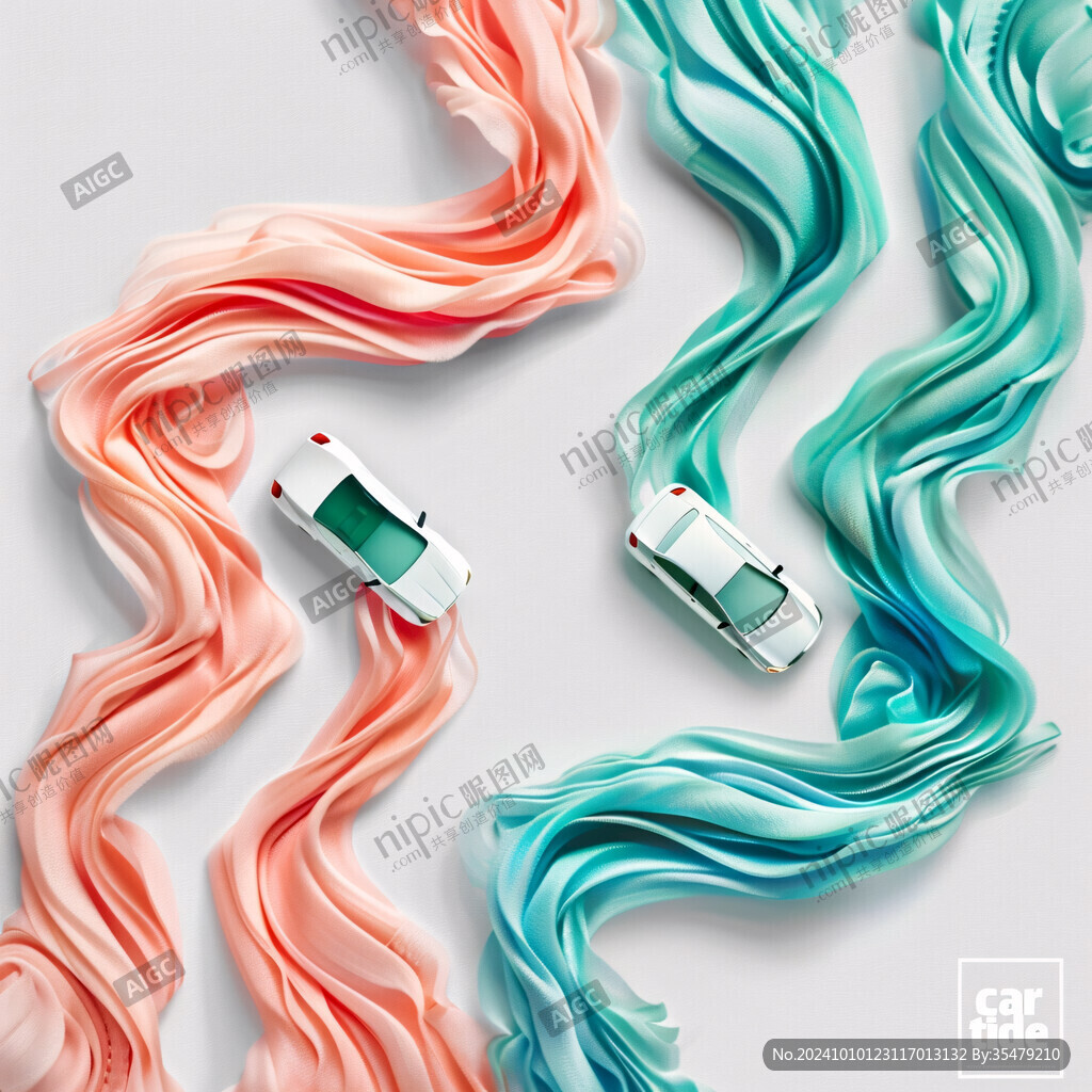 现代装饰画丝带飘带