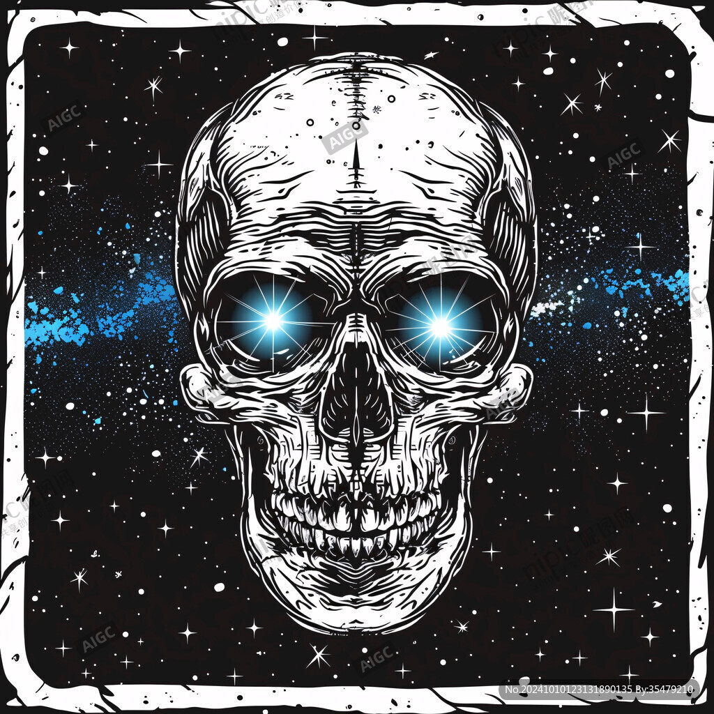 骷髅头印花图案