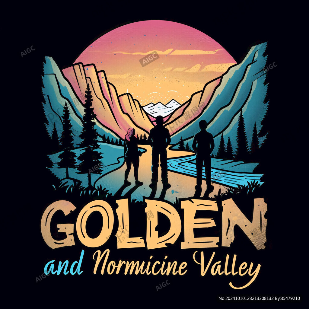 金色加拿大插画景点