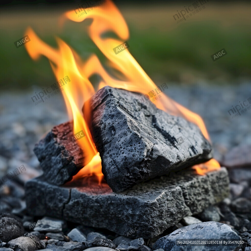 炭火火苗火热木炭