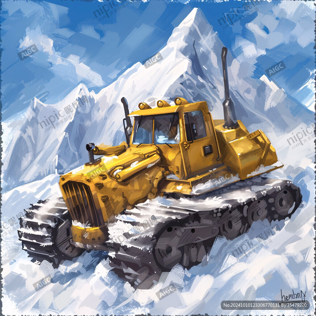 推土机插画