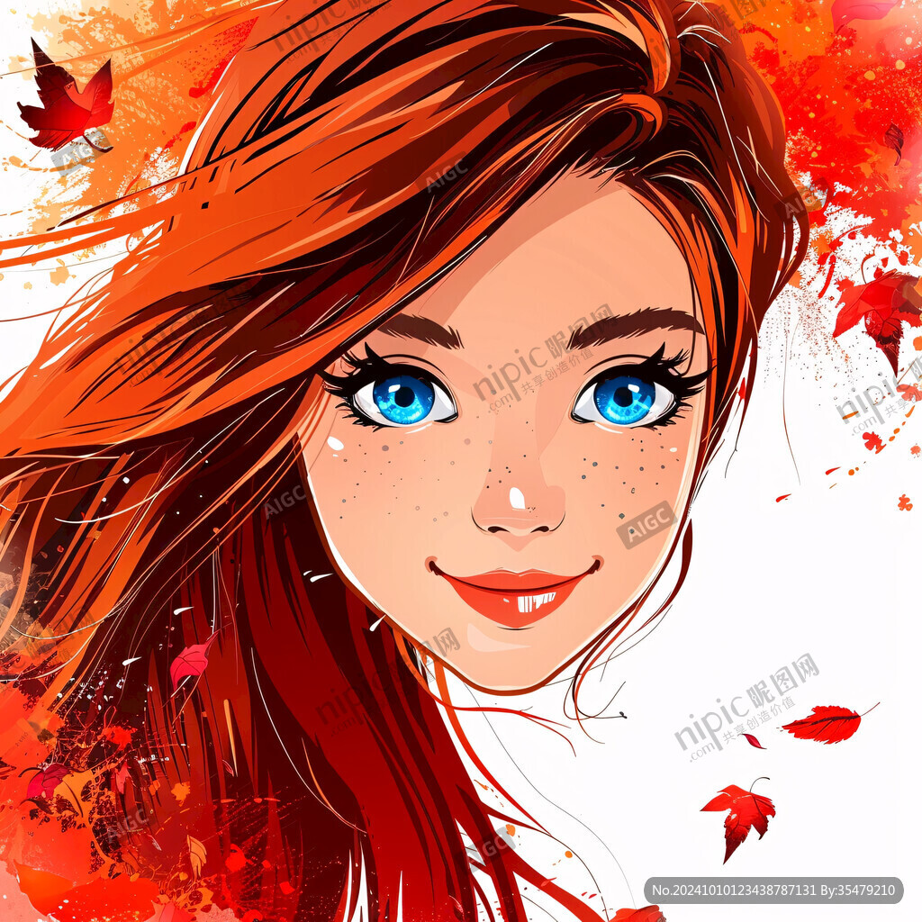 潮流插画美女人物插画