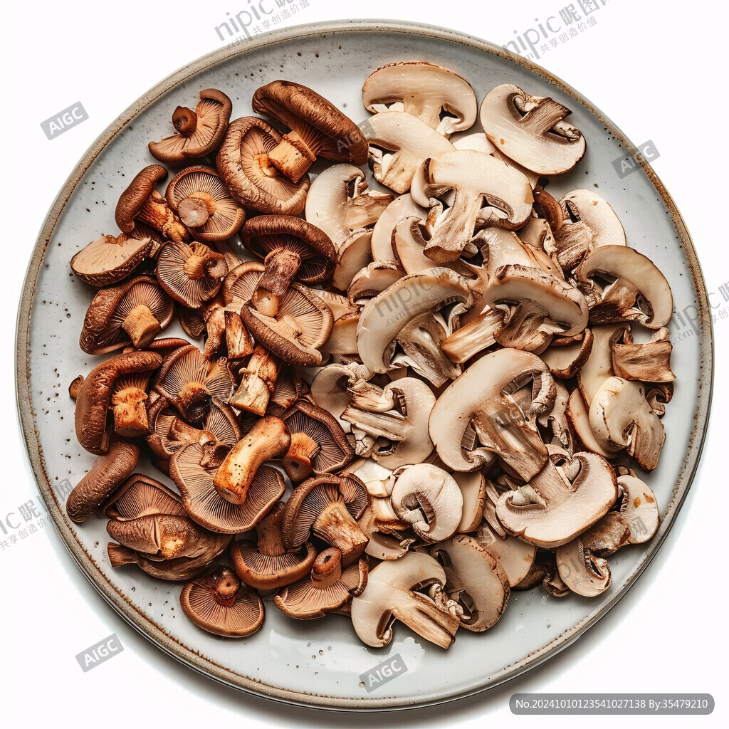 香菇拼盘全景图片