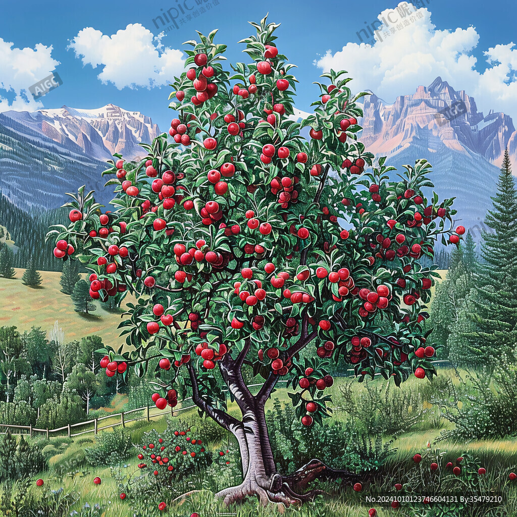 苹果树3d画