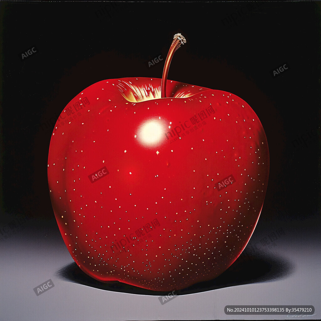 手绘红苹果
