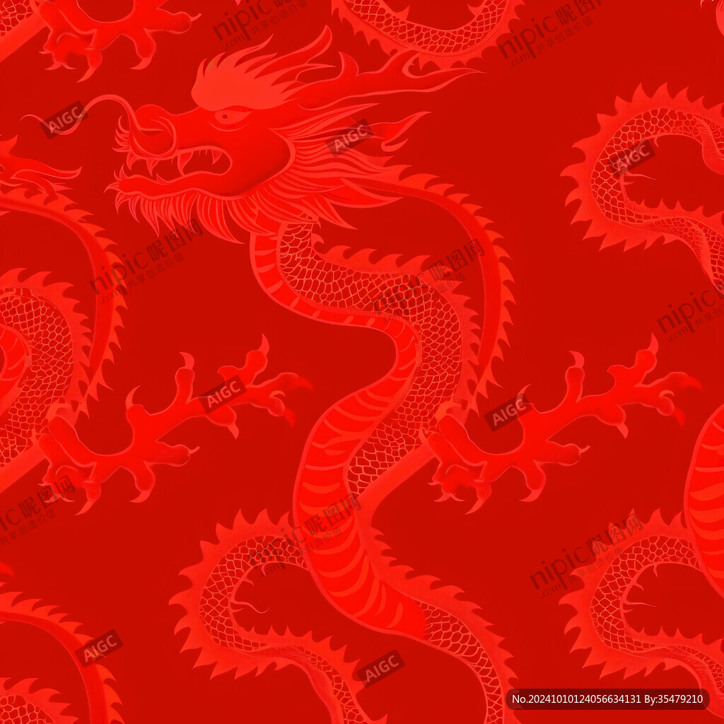 龙国潮印花图案