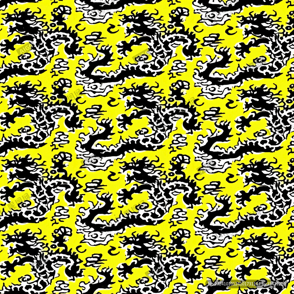 黄色龙纹底色