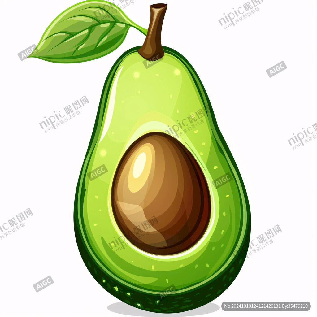 牛油果水果插画