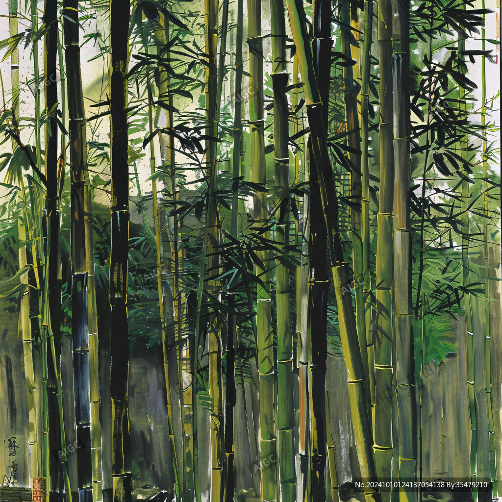 竹林立体画
