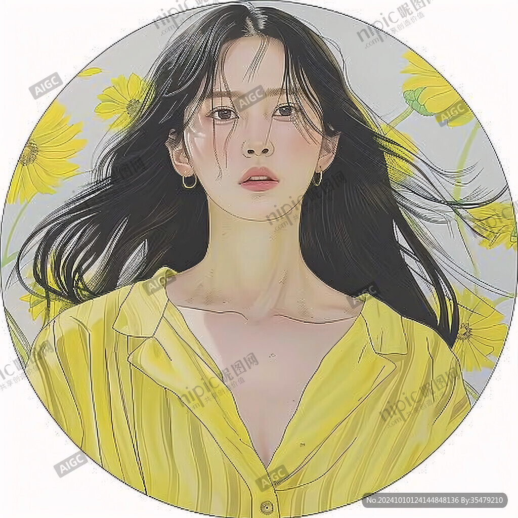 潮流插画美女人物插画