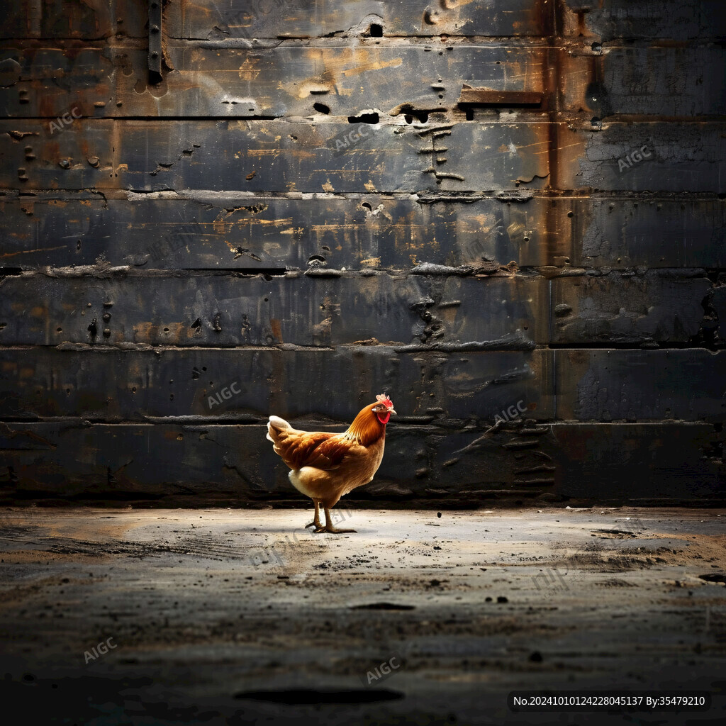 公鸡破旧效果素材