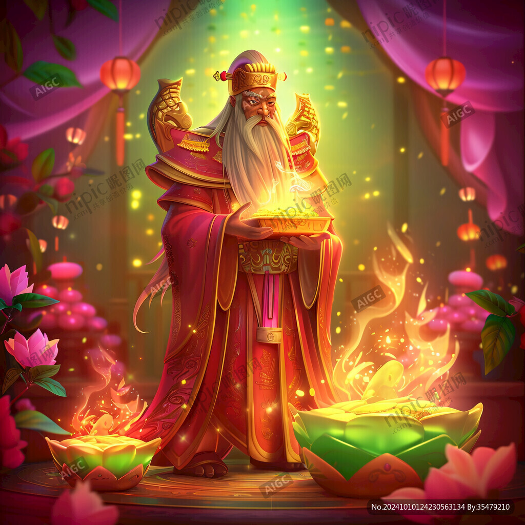 国潮土地公插画