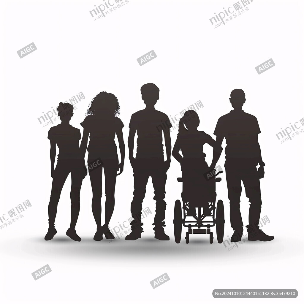 全家福人物剪影