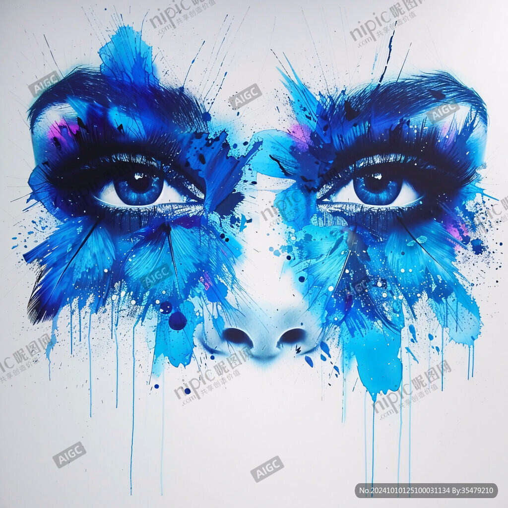 唯美抽象画水彩画女人