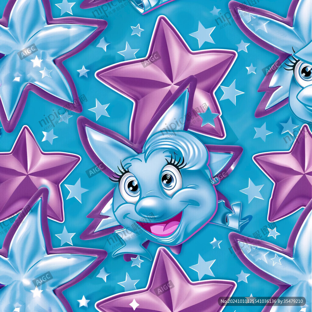 壁纸儿童卡通幻彩星星