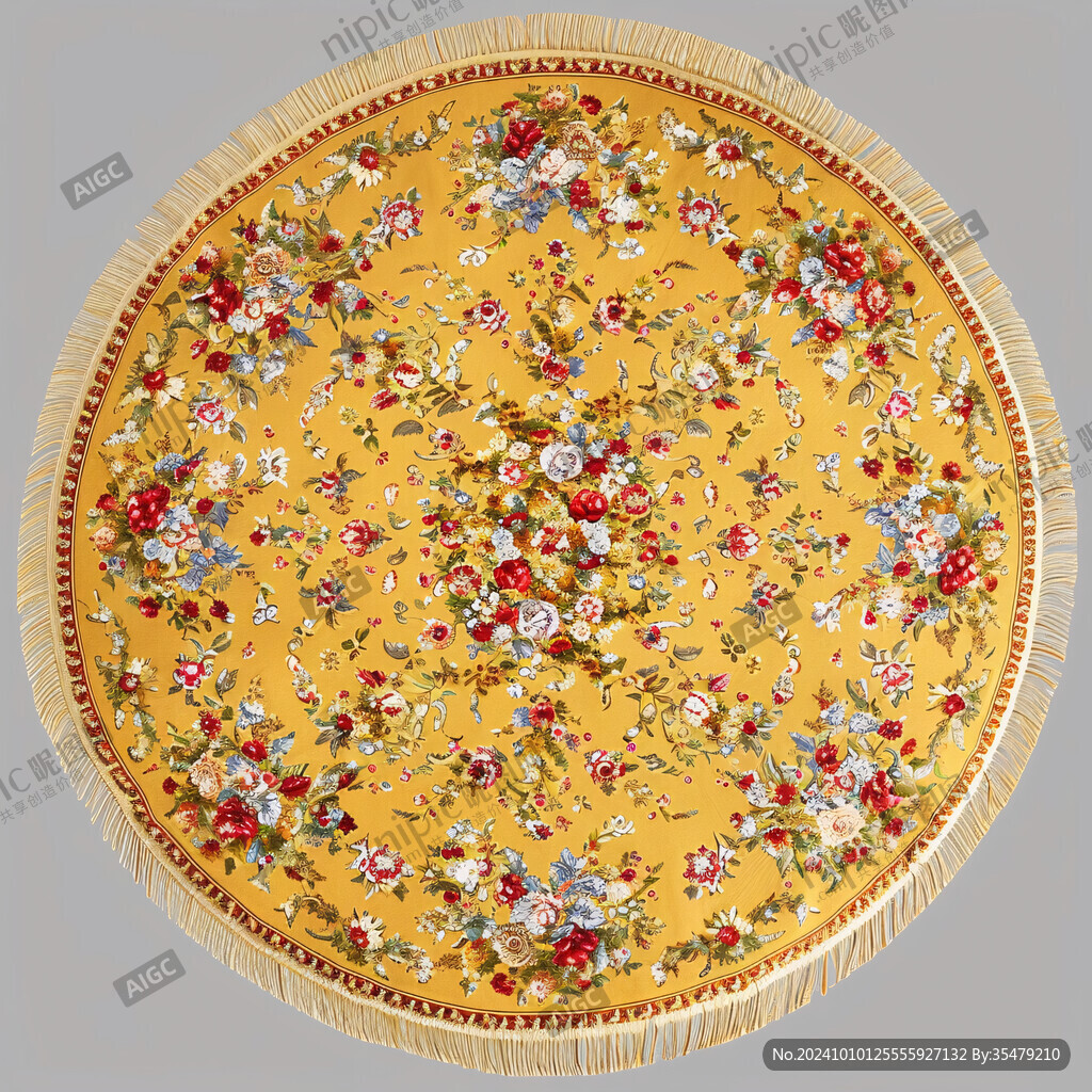 中式圆毯传统花纹