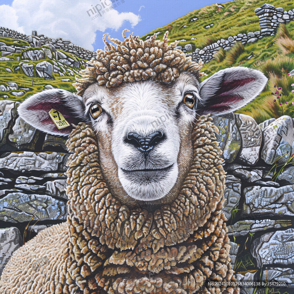 手绘梦幻羊风格装饰画