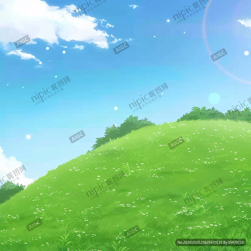 阳光晴朗风景插画