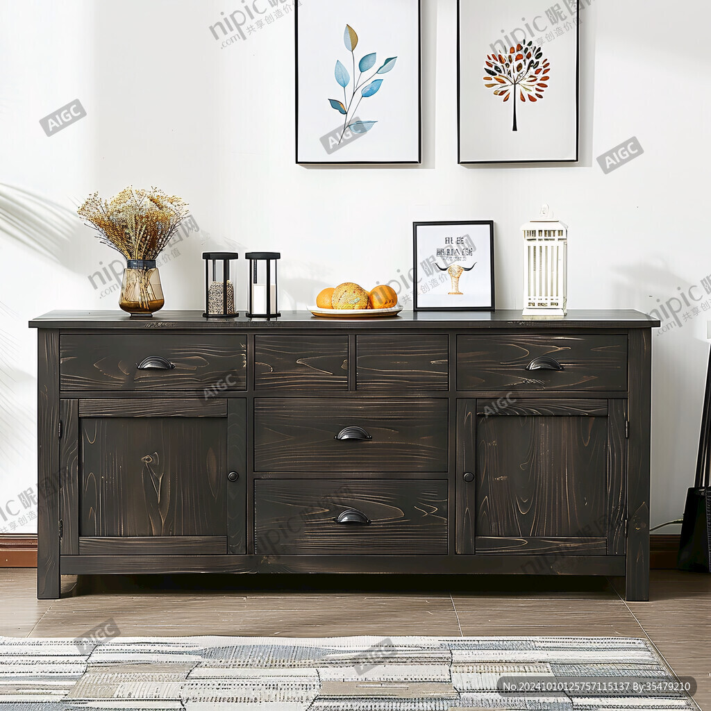 简美实木餐边柜