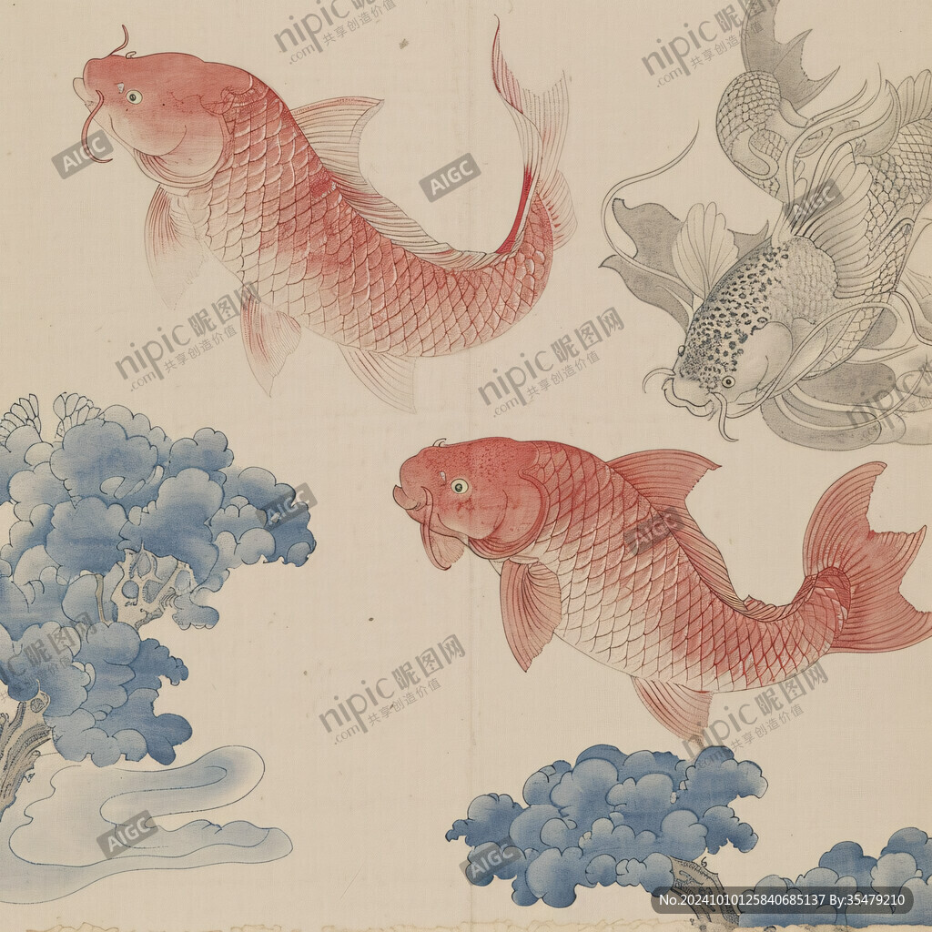 韩国画鲤鱼