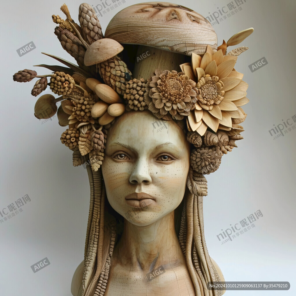 赤土陶女子头像