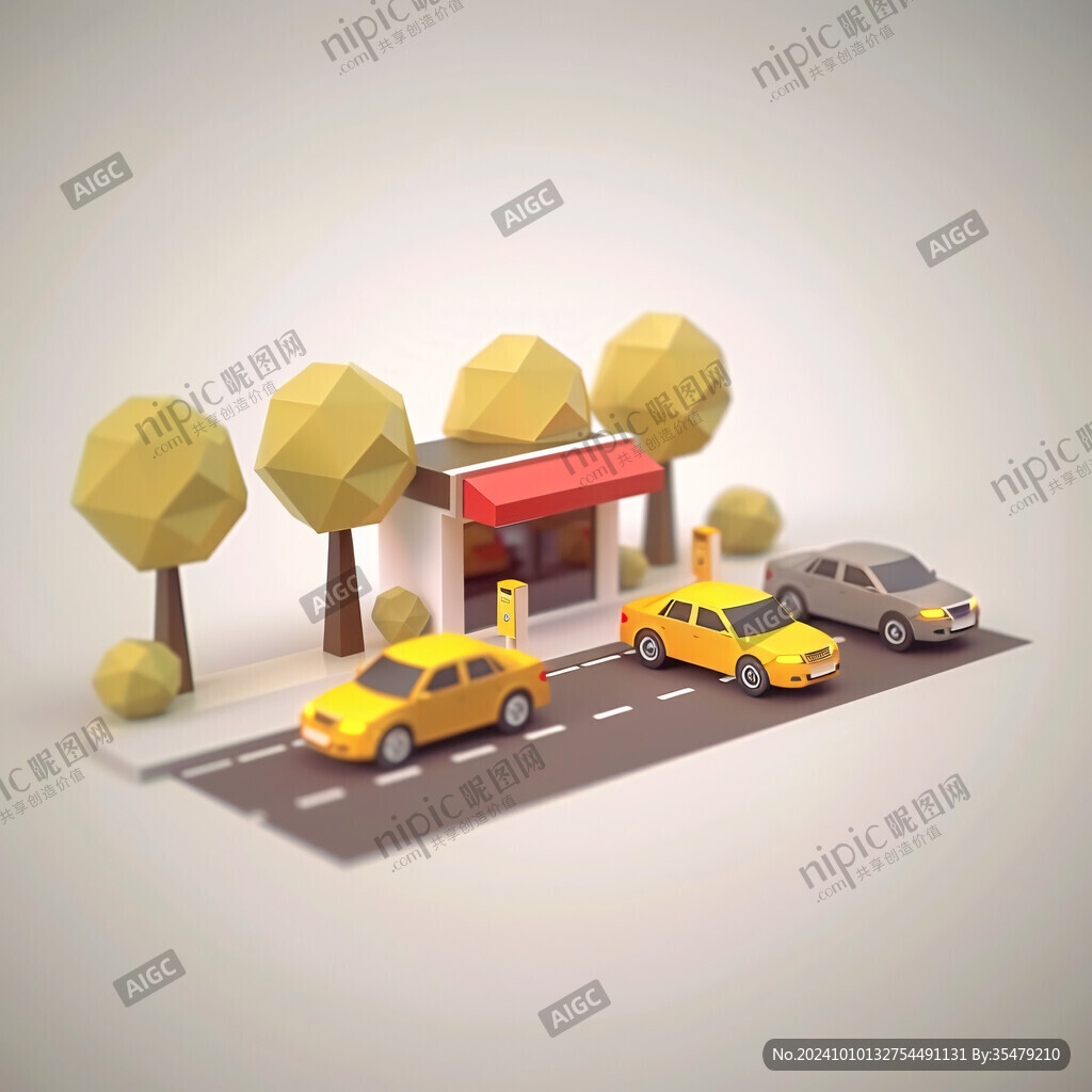 3d小汽车场景