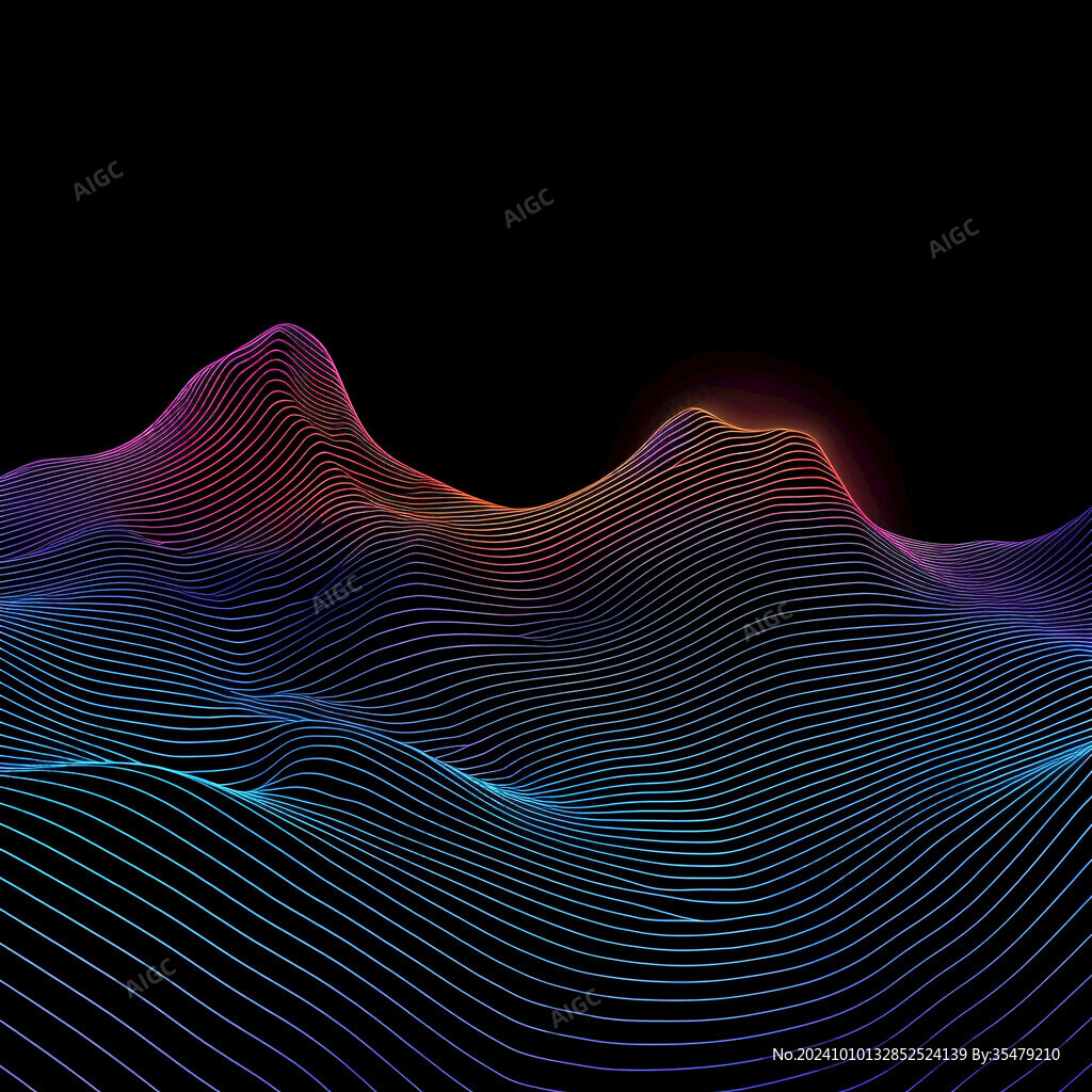 3d波浪线弧线弧形山