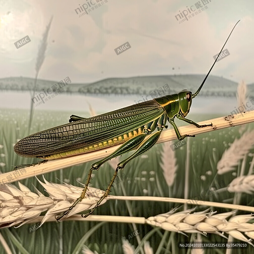 蚂蚱彩稿图